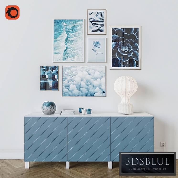 Blue decorative set