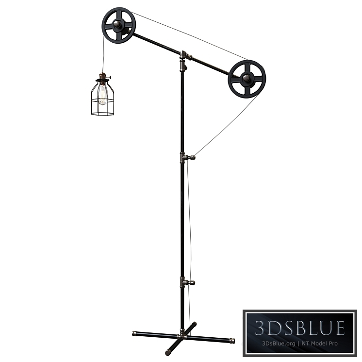 West Ninth Vintage Pulley Wheel Floor Lamp