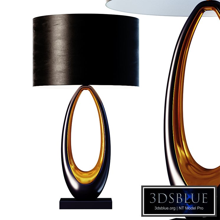 Mid Century Studio Art Metal Oval Buffet Lamp