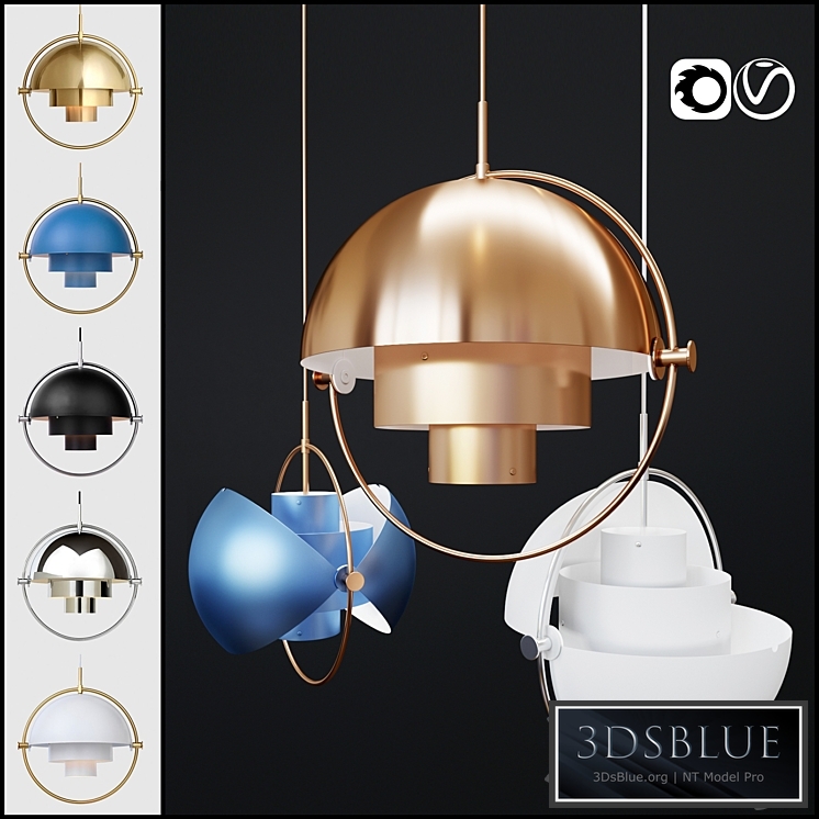 Pendant lamp Gubi Multi - lite_ cor _ v-ray