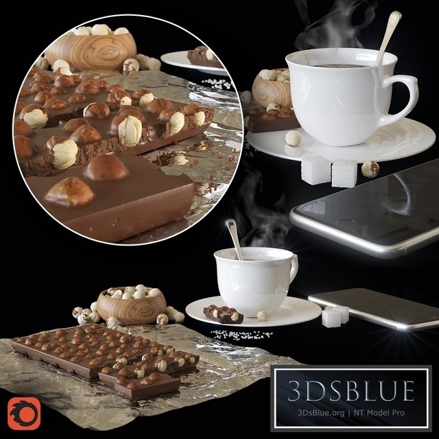 Chocolate, coffee, nuts