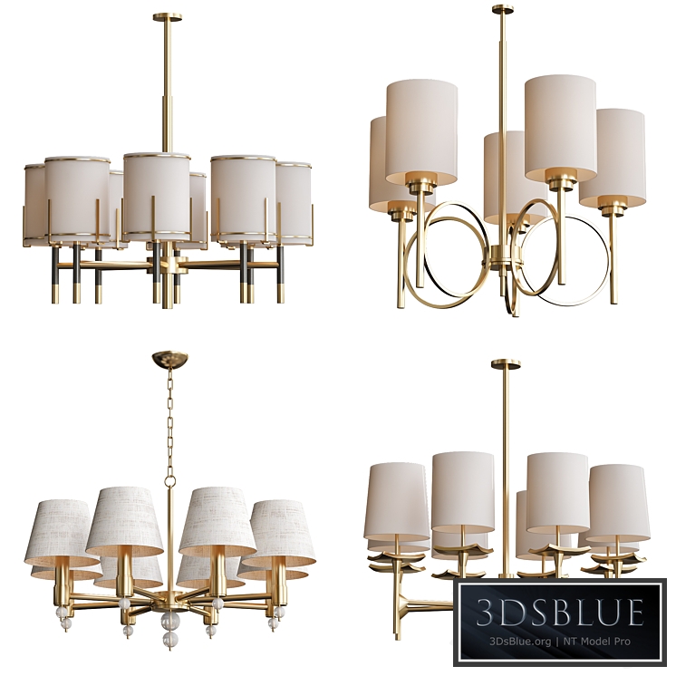 Wide Antique Brass Chandelier