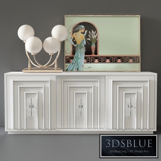 Chest of drawers Art Deco 3 Door Credenza