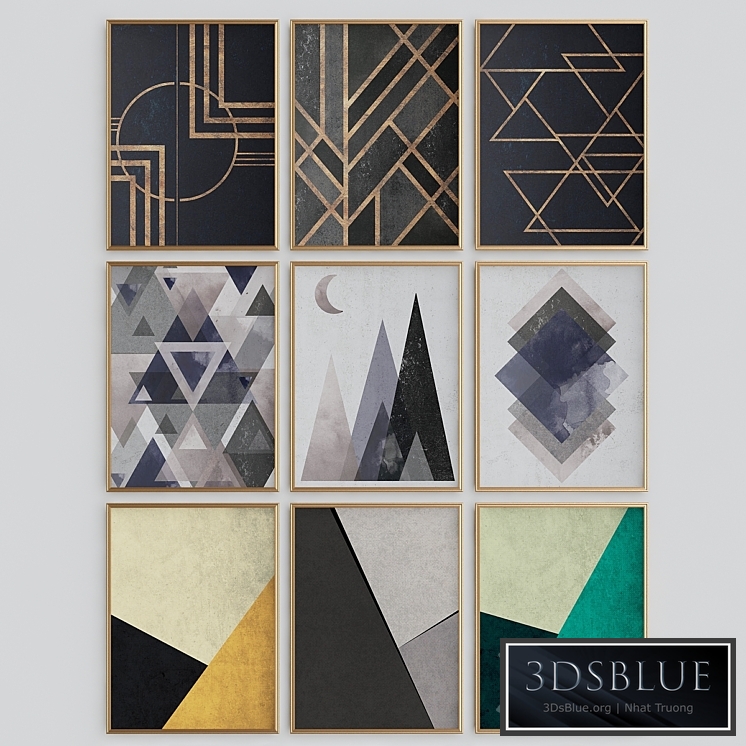 Geometric Triangles Print Scandinavian Abstract Poster