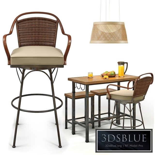 Metal and Wood Pub Set