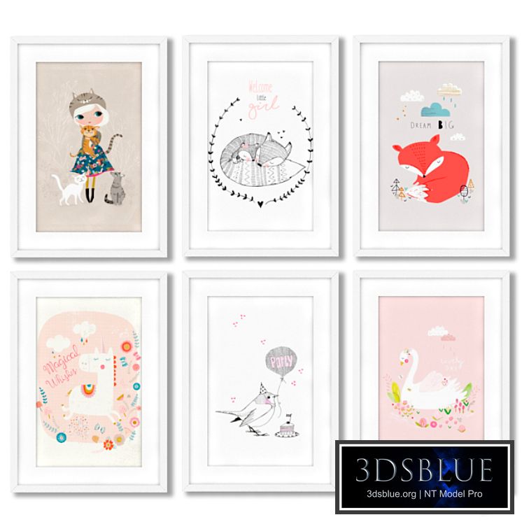 Posters for the design of a children&#39;s room for a girl.