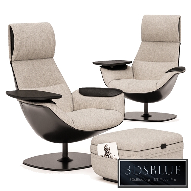 Coalesse Massaud Lounge Chair and Ottoman, 5 colors
