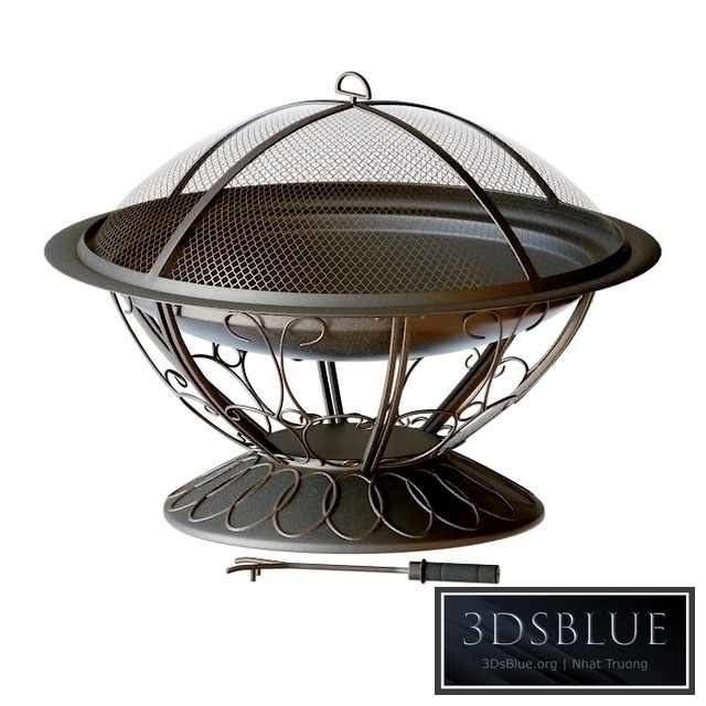 Scroll Wood Burning Firepit in Black