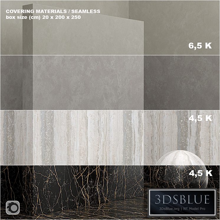 Material (seamless) - coating, marble, plaster set 43