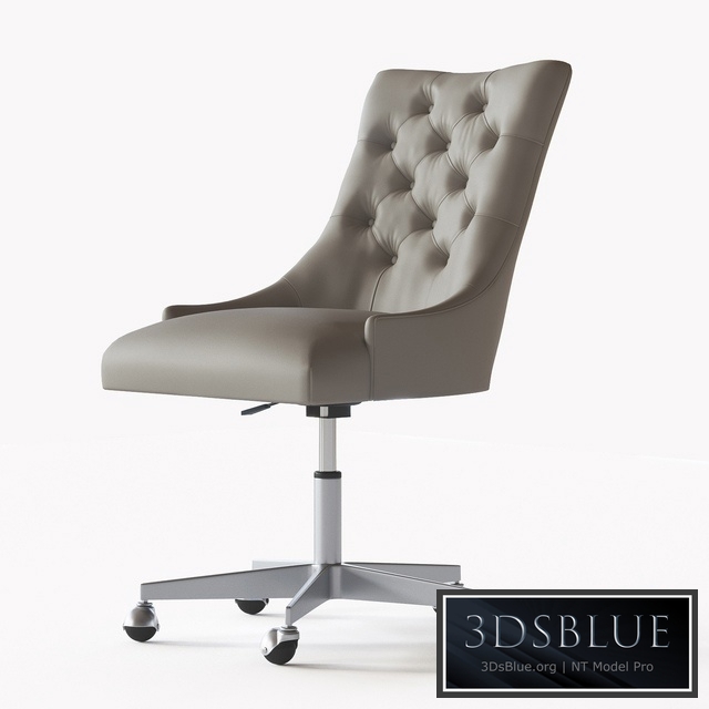 MARTINE ADJUSTABLE LEATHER DESK CHAIR - PEWTER