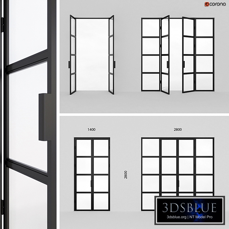 Metal doors in Loft 3 style