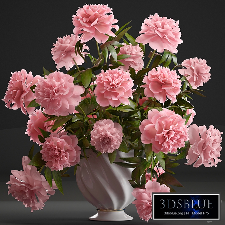 Bouquet of pink peonies 40. Bouquet of Peonies, flower, vase, decor, classic vase