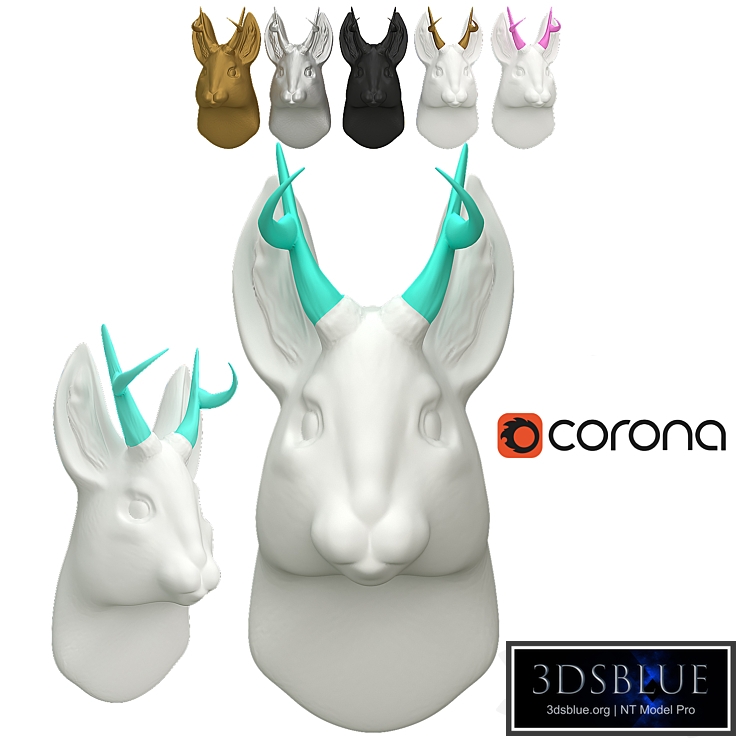 WhiteFauxTaxidermy Rabbit