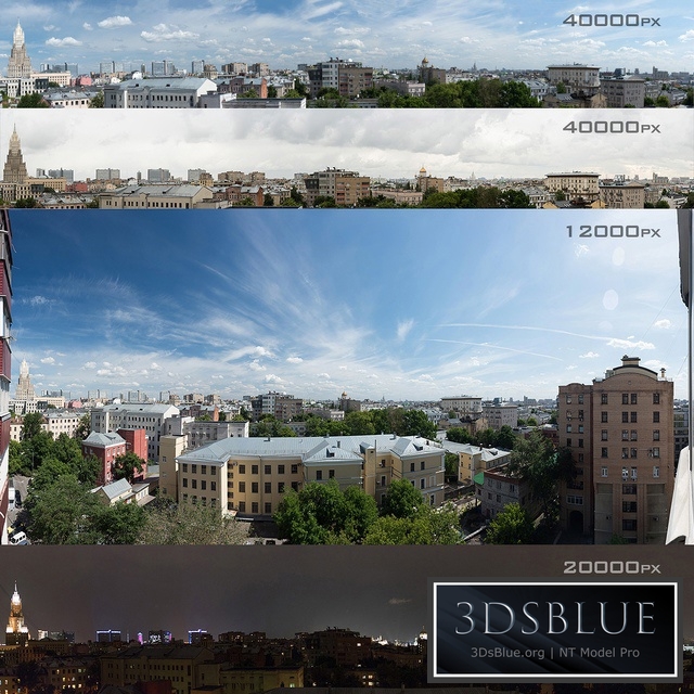 Panoramas of Moscow from the region of Khamovniki. 4 photos