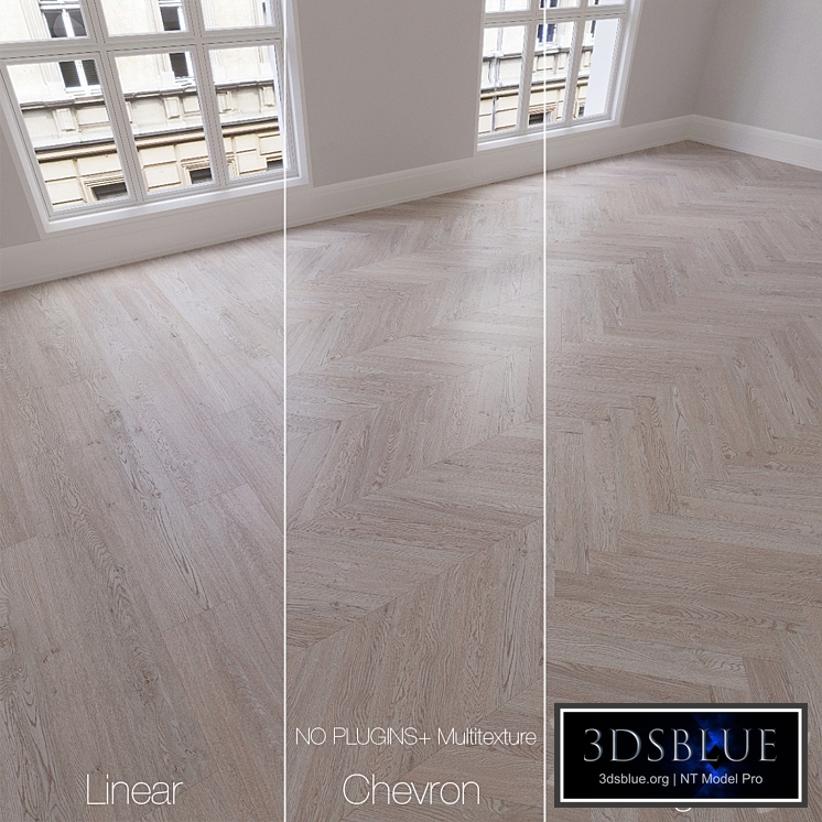 Parquet natural, oak Snow, 3 types. Linear, chevron, herringbone.