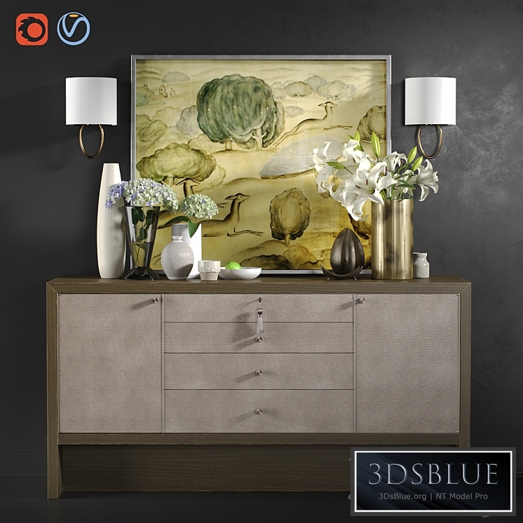Chest of drawers Carmel Console with decor