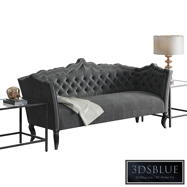 Brooks Gray Velvet Sofa