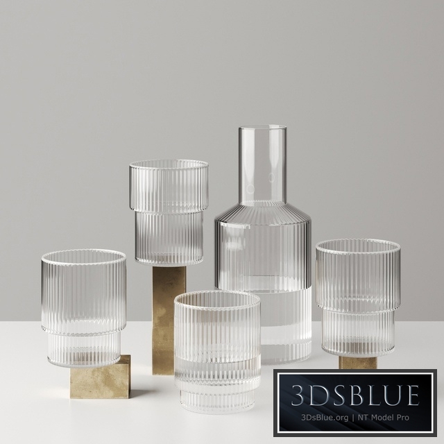 Ripple Glass and Carafe by Ferm living