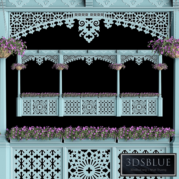 Georgian balcony with flowers