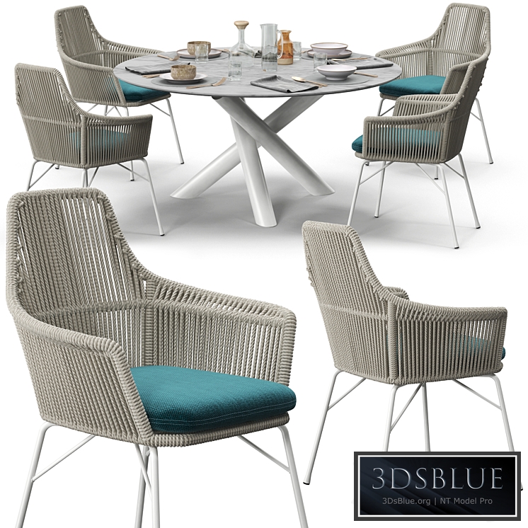 Minotti York chair Van Dyck "Outdoor" table set