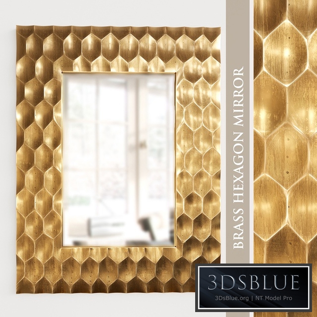 Brass Hexagon Mirror