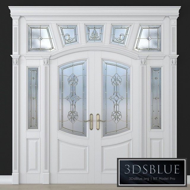 A door with a stained-glass window