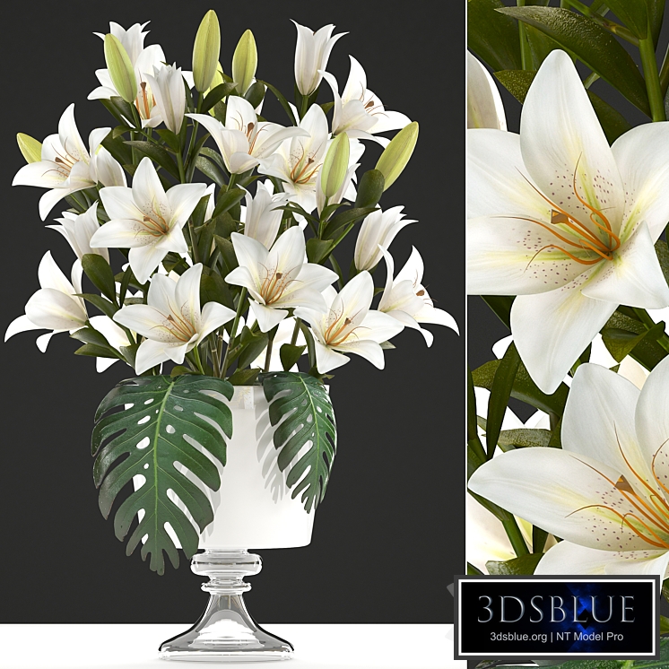 Bouquet of white flowers 51. Bouquet of Lilies, flower, lily, vase, decor