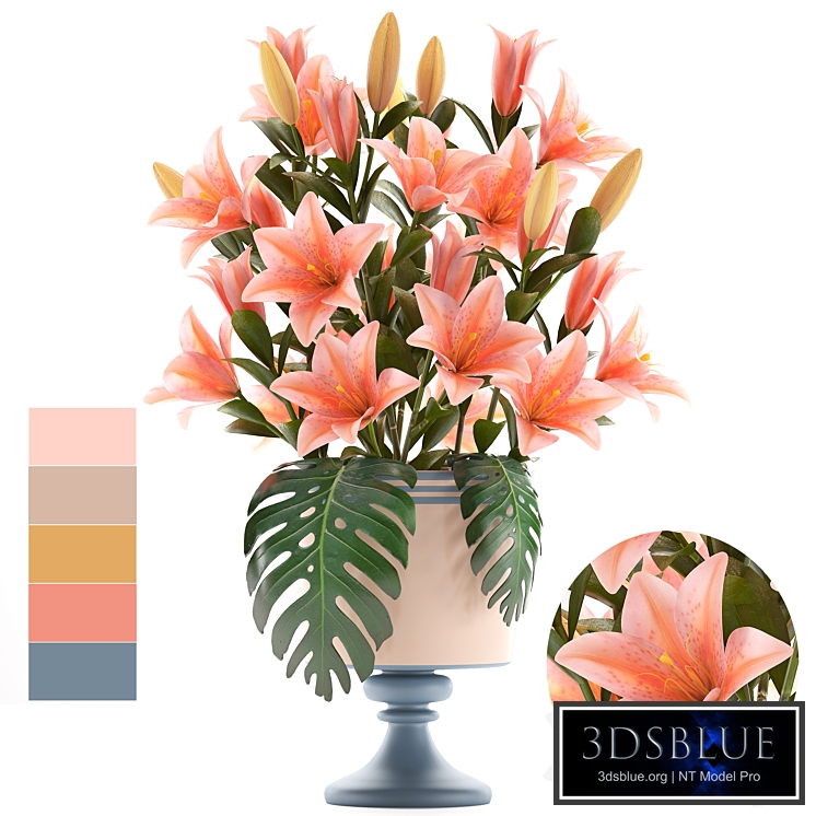 Collection of flowers 57. Bouquet of Lilies, flower, vase, decor
