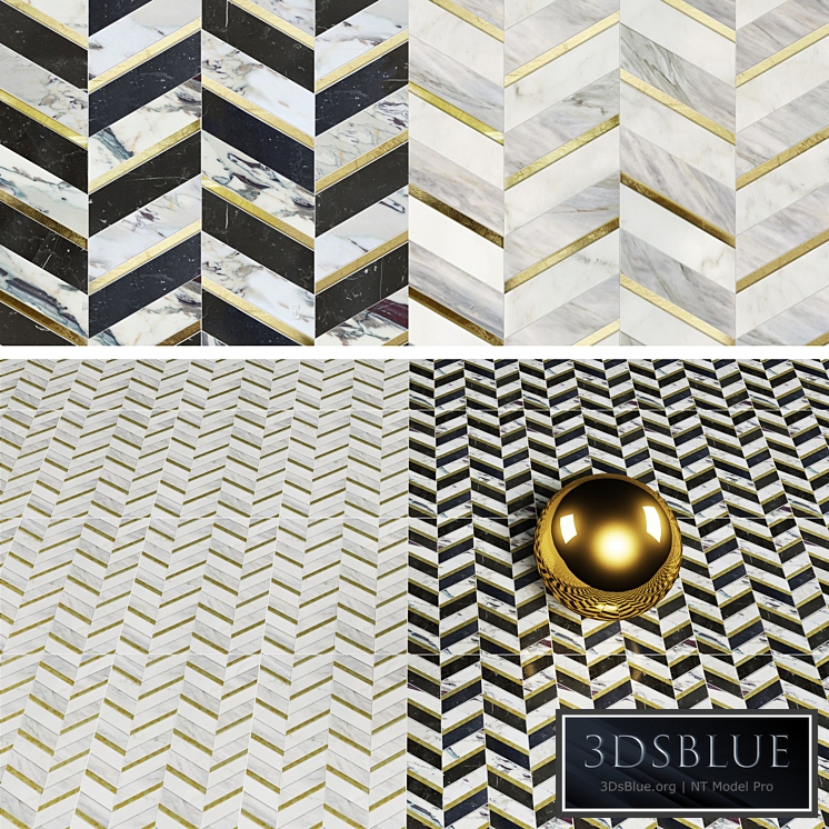 mosaique surface Oxford Black & Oxford Blue