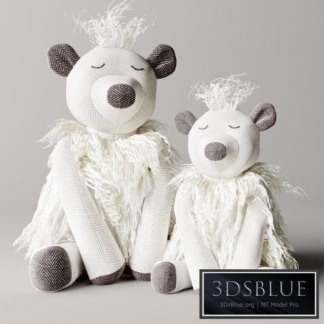 Wooly plush polar bear