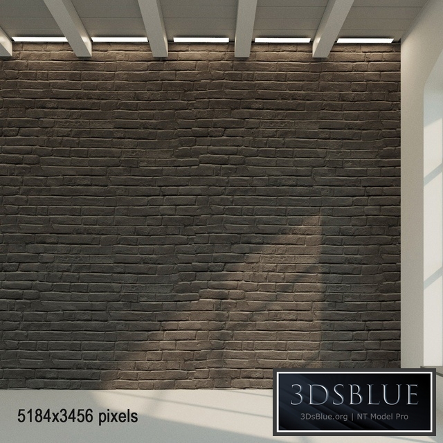 Brick wall. The old painted brick is dark. 33