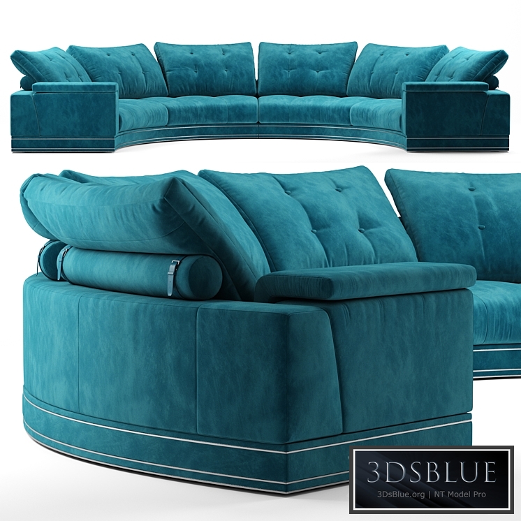 Andrew round sectional velvet sofa - Fendi Casa