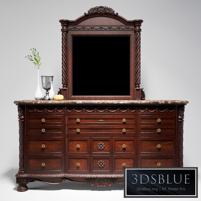 Chest of drawers with mirror North Shore