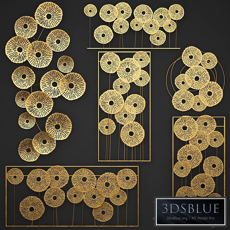 A collection of decor for the walls 1. Wall decor collection, disks, panels, metal decor, gold, luxury