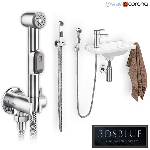 Hygienic shower with washbasin Ravak