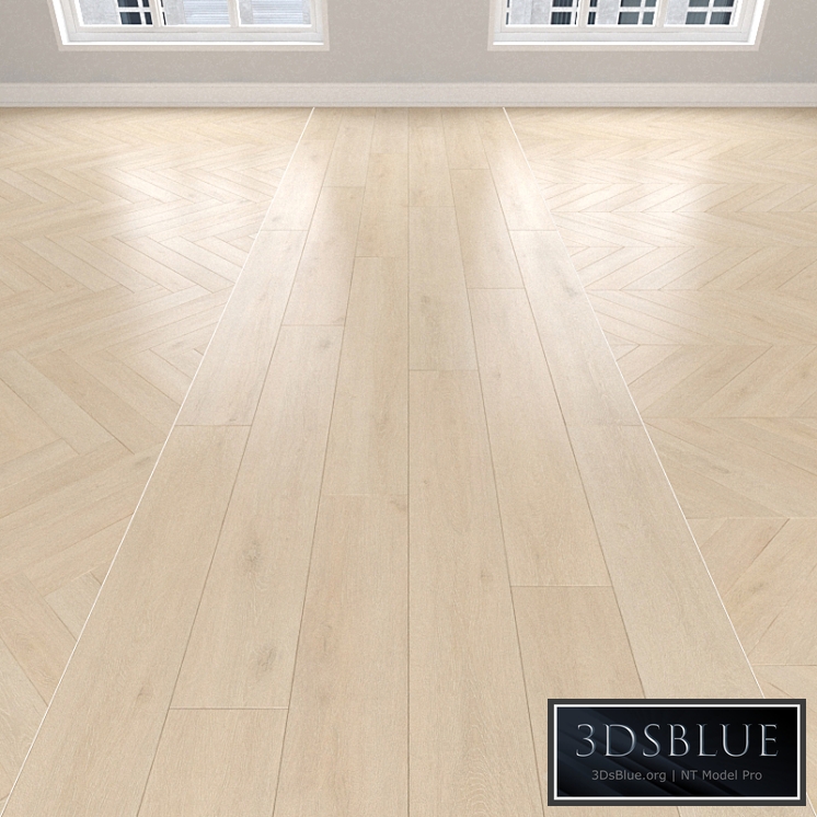Parquet Sand oak, 3 types: herringbone, linear, chevron.