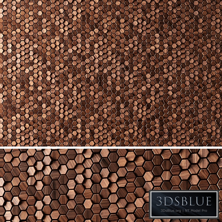 3D panels WOODEN Hexagon