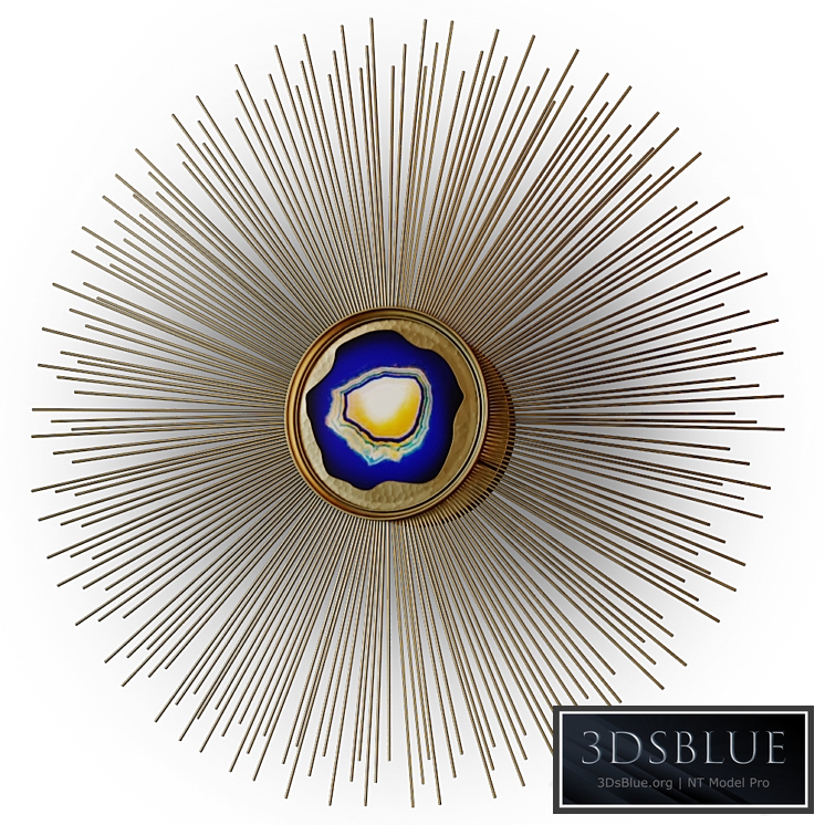 Elegant Polished Blue Agate Starburst Wall Light