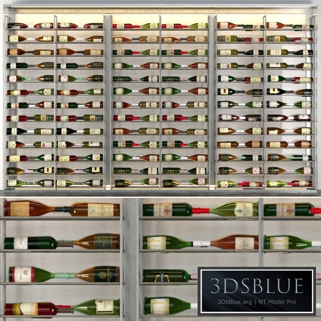 Refrigerator in a liquor store with a collection of wine. Alcohol 3