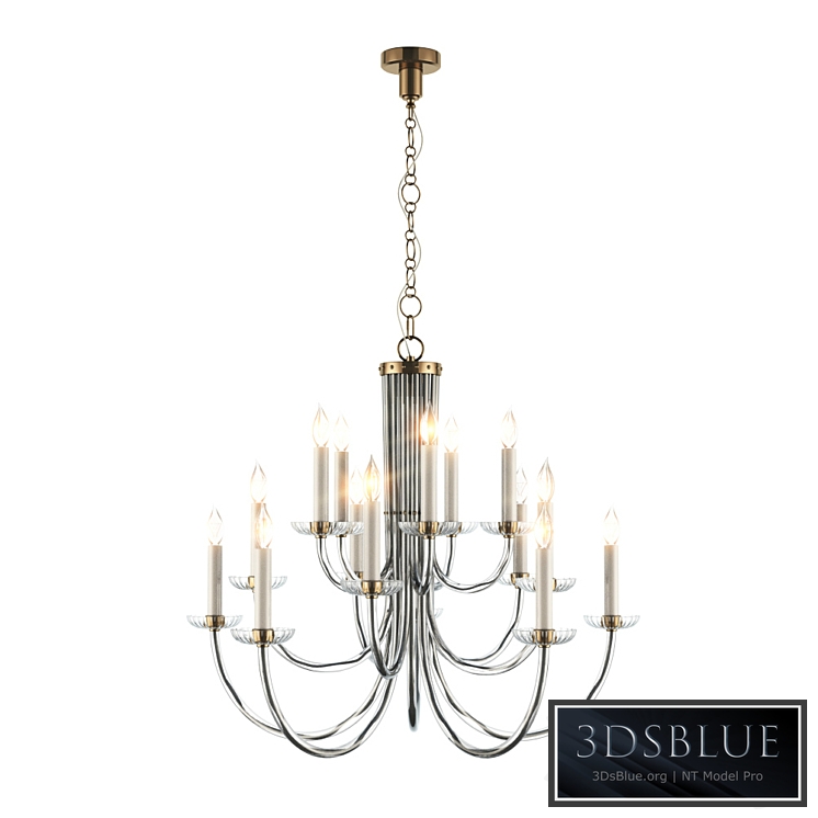 AERIN Modern Wharton Chandelier In Clear Acrylic And Hand-Rubbed Antique Brass