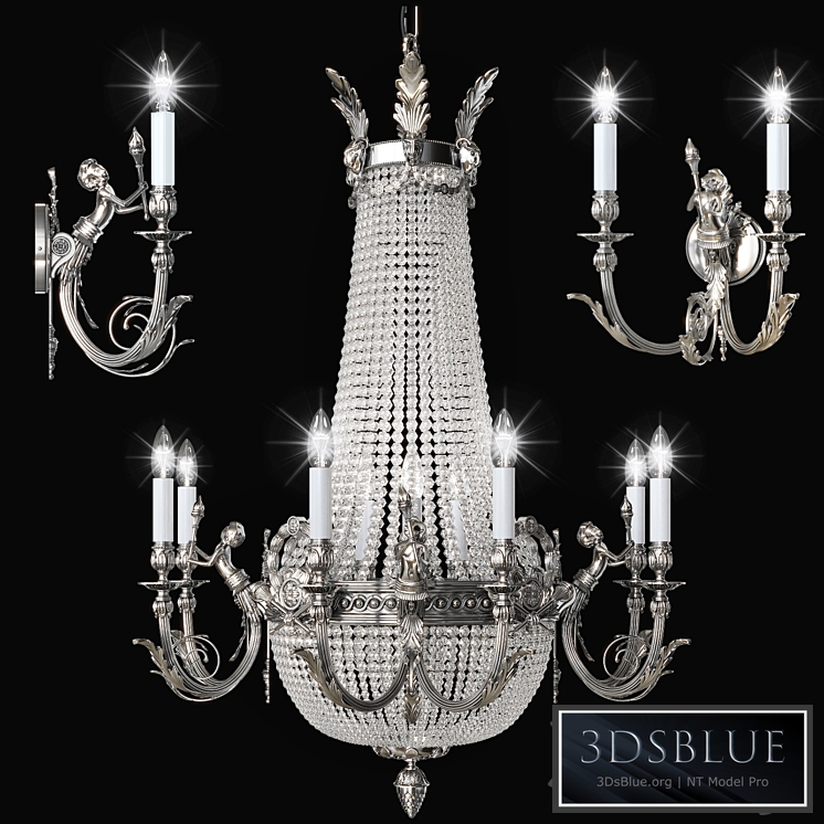 Chandelier Arizzi 152/8 + 4 / SILV + Sconce Arizzi 152/2 / AP