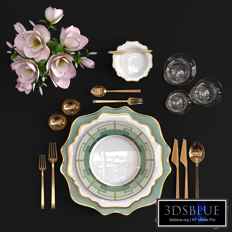 Table setting and flowers