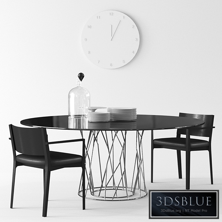 Porro Synapsis table and Como chair