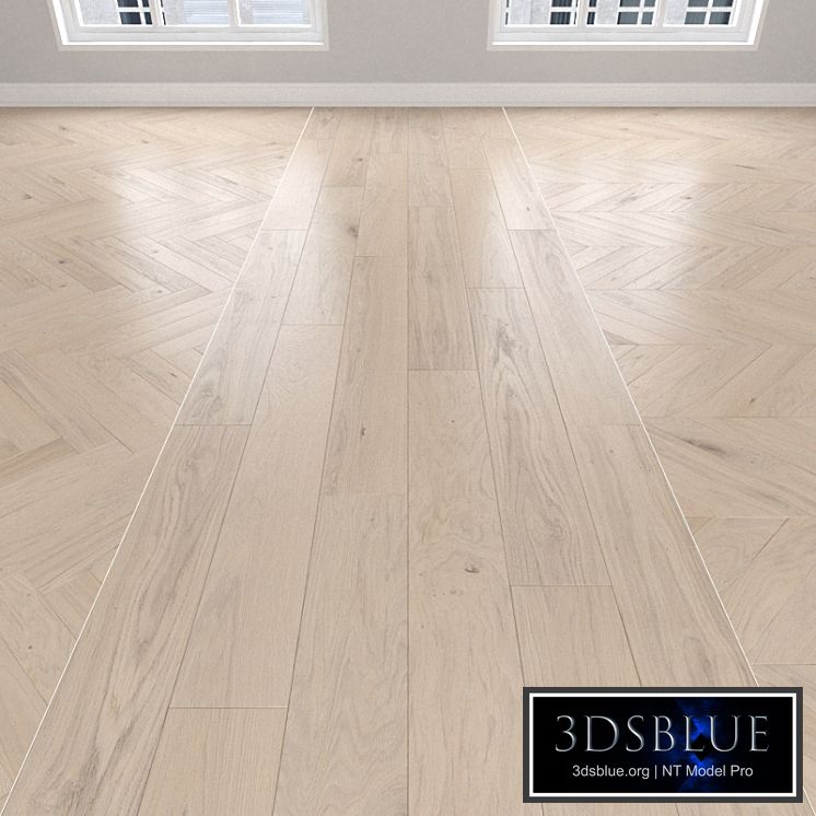 Parquet Oak light, 3 types: herringbone, linear, chevron.