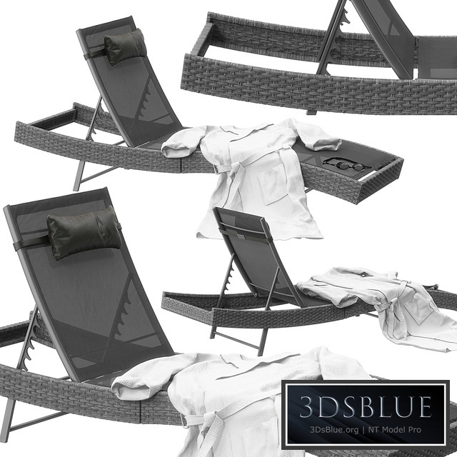 Polyrattan Sonnenliege Delphine grau