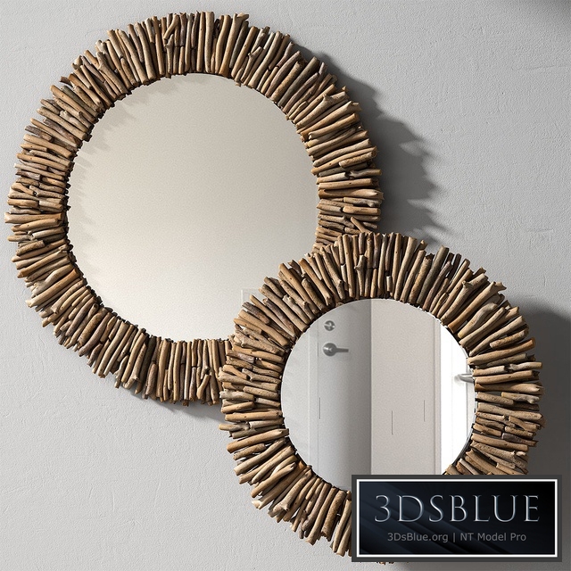 Pottery barn NATURAL DRIFTWOOD MIRROR - ROUND