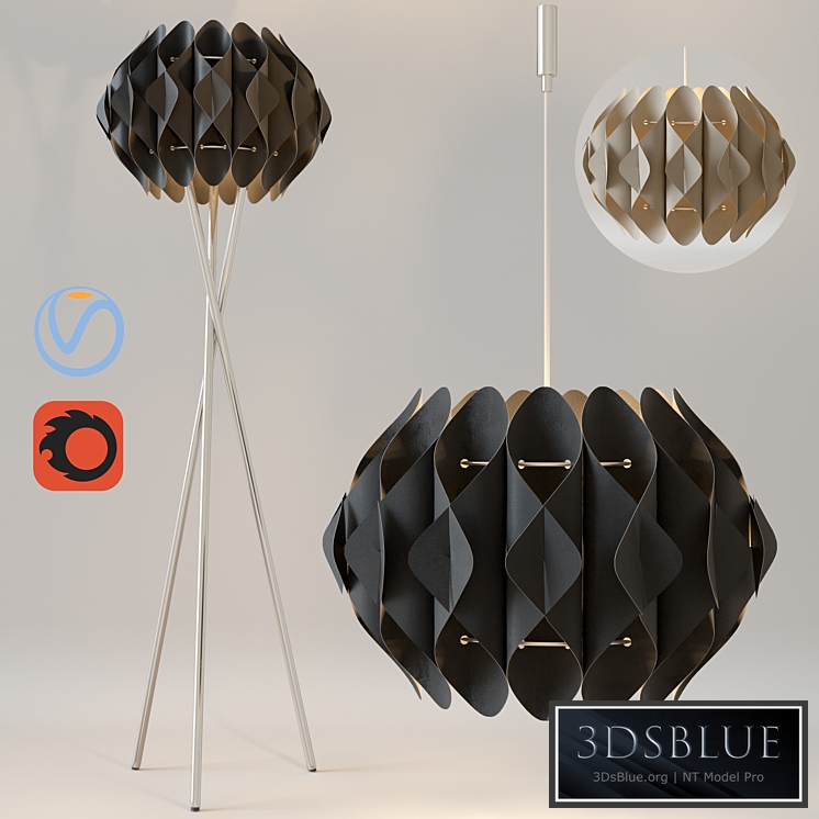 Chandelier and floor lamp AZZARDO RUBEN