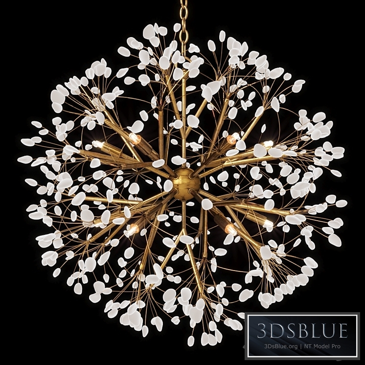 Spherical Twelve-Light Quartz Chandelier