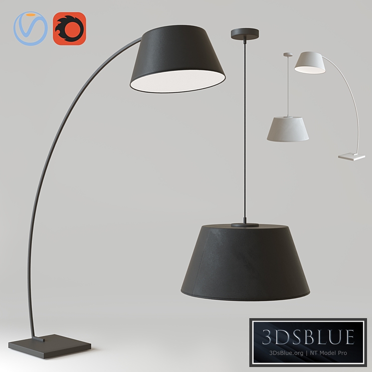 Chandelier and floor lamp AZZARDO Olav