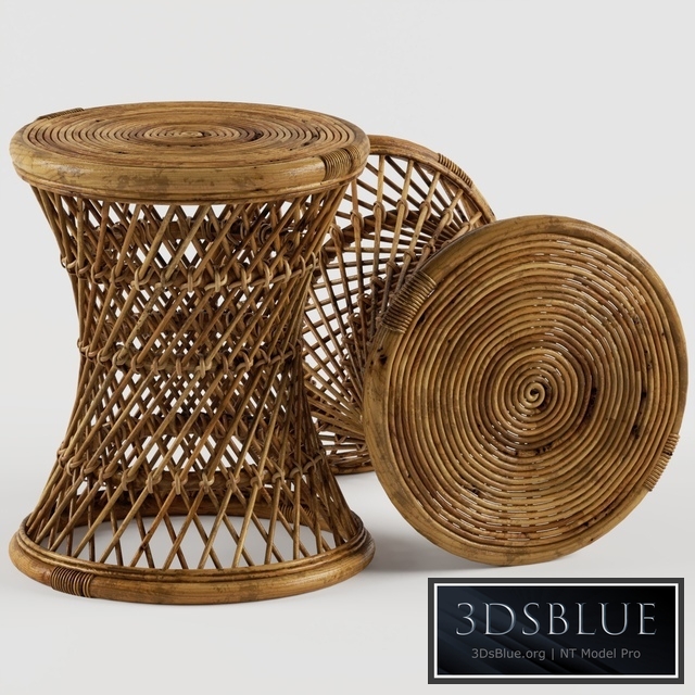 Calero Rattan Round Stool TAN